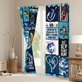 thumbnail image 3 of Feelyou Hunting and Fishing Curtains Pack of 2 (42x84 Each), Rustic Pike Fish Curtains Blackout, Vintage Blue Patchwork Bedroom Curtains, Blackout Curtains Room Decor, 3 of 6