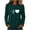 (Type 3)Army Green, variant on Womens Winter Tops, Classic ECG Wave Heart Print Round Neck Ladies Long Sleeve T-Shirt