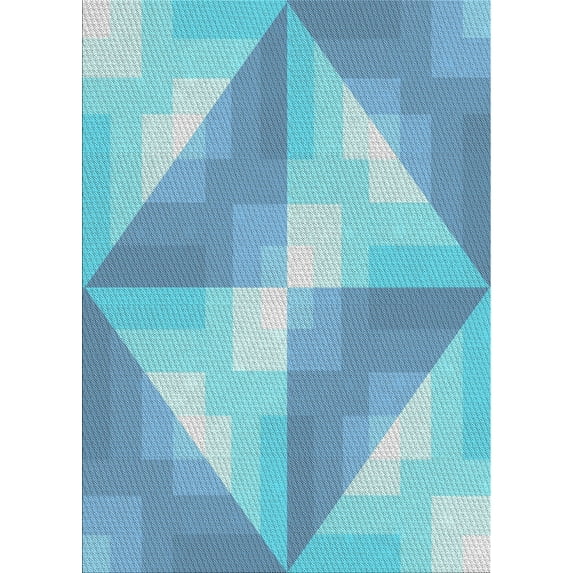 Ahgly Company Machine Washable Indoor Rectangle Transitional Tron Blue Area Rugs, 5' x 8'