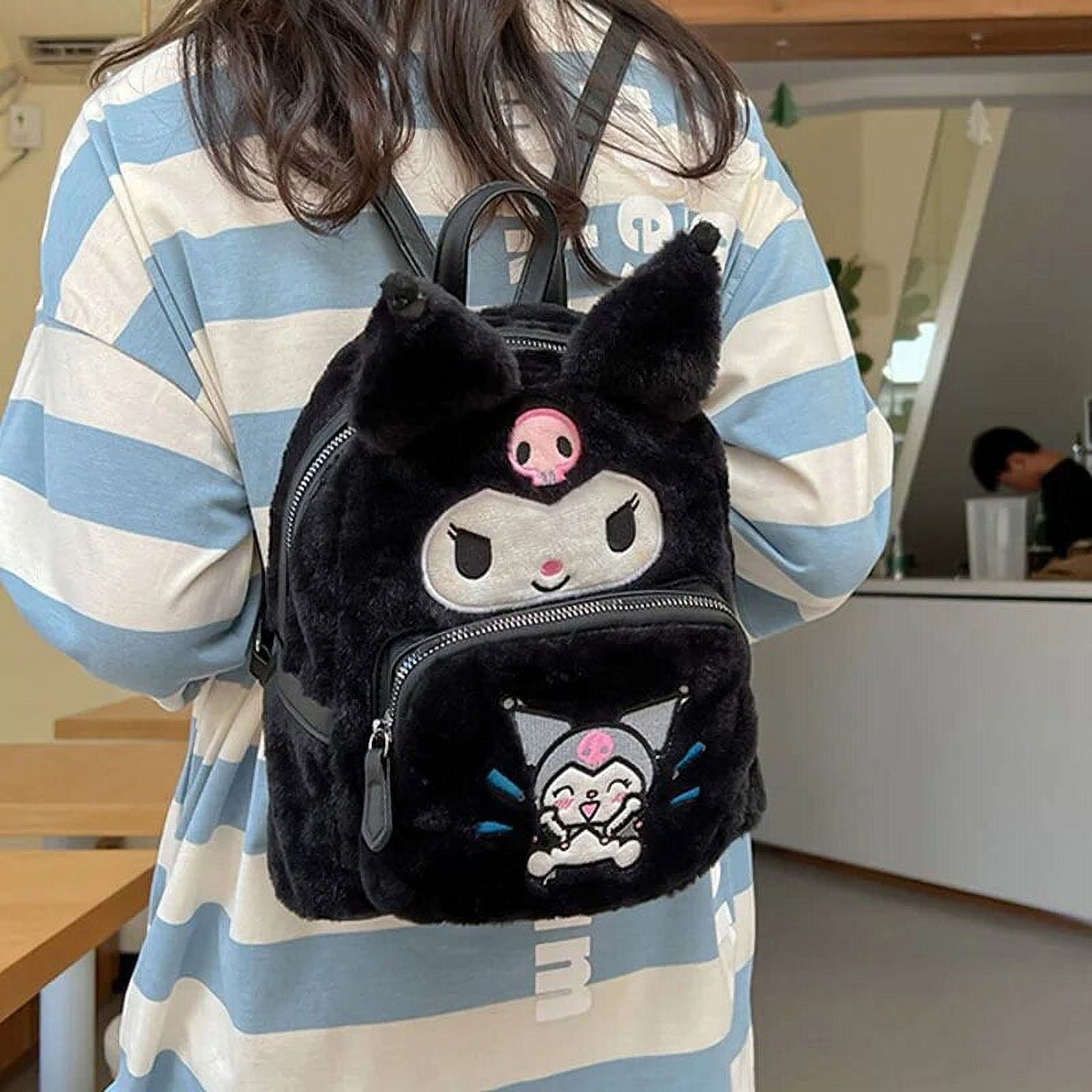 Kawaii Sanrio Hello Kitty Backpack Pom Pom Purin Kuromi Plush Bag