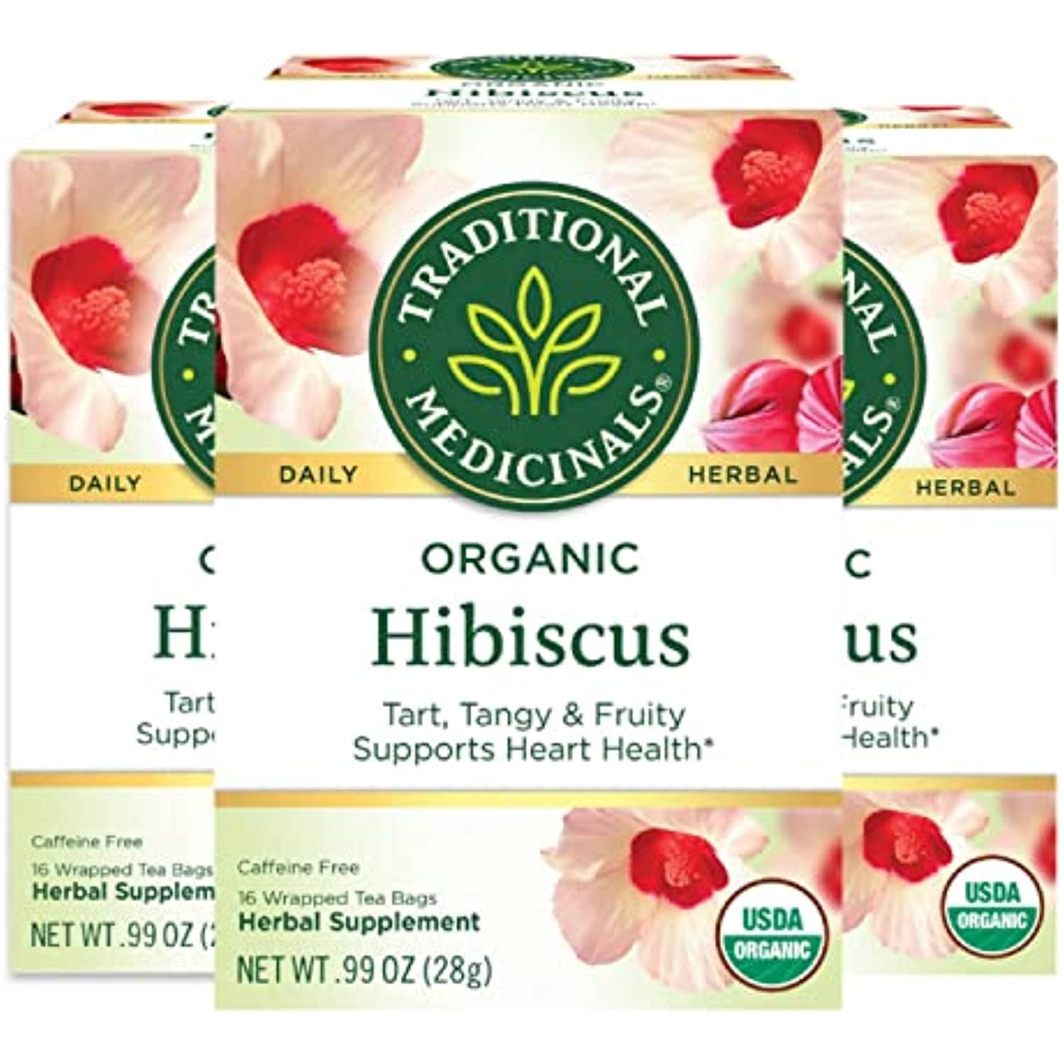 Traditional Medicinals Organic Herbal Tea - Hibiscus - Case of 6 - 16 Bags