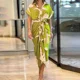 thumbnail image 1 of Vestido de cintura alta con cordones para mujer, cárdigan de un solo pecho con solapa, manga corta, dobladillo plisado, moda de verano, 2024, 1 of 5