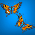 thumbnail image 2 of S/2 Large Butterfly Metal & Stained Glass Colorful Garden Art Sculpture Fence Wall Yard Indoor Outdoor 19" x 14", 2 of 7