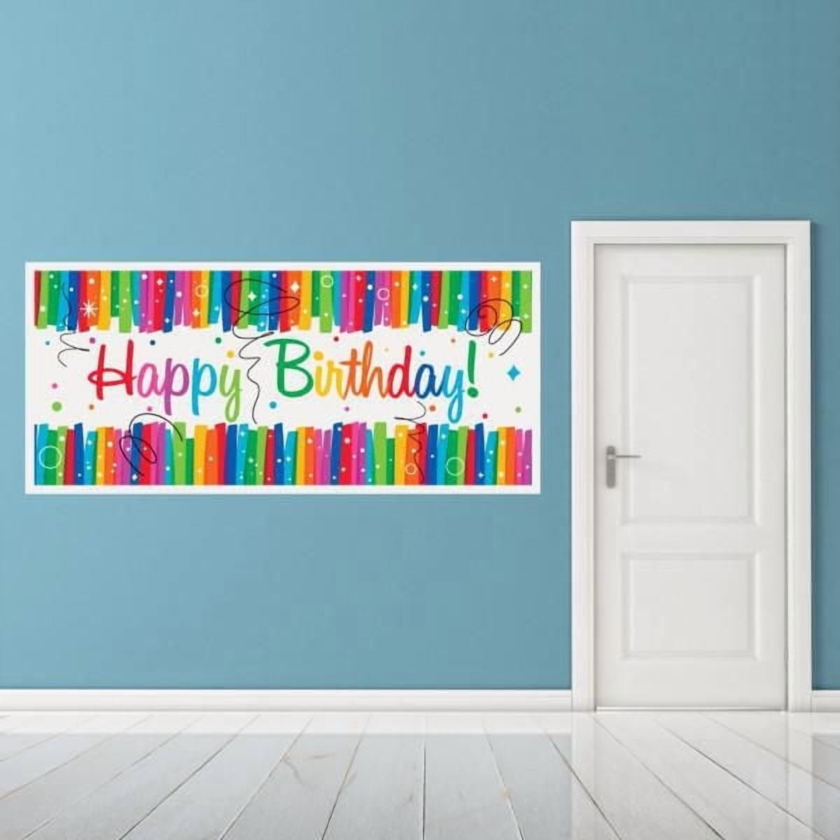 Unique Party Favors Happy Birthday Giant Banner, 1 Banner measures 27" x 60"