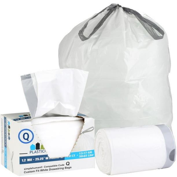 Plasticplace Simplehuman ® Code Q Compatible │ Custom Fit Trash Bags