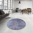 thumbnail image 4 of Ahgly Company Machine Washable Indoor Square Industrial Modern Grape Purple Area Rugs, 5' Square, 4 of 7