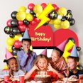 thumbnail image 4 of SINGOMON Ensemble de 121 Pcs d'Arche de Ballons Éclair Jaunes, Kit de Guirlande de Ballons Rouges, Noirs et Jaunes, Ballons en Feuille Éclair, Ballons Imprimés Éclair pour Décorations d'Anniversaire, Décorations de Shower de Bébé, 4 of 6