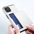 thumbnail image 5 of for iPhone 13 Wallet Case with Sliding Door Hidden Pocket Credit Card Holder Dual Layer Heavy Duty Shockproof Hard PC Hybrid TPU Phone Flip Protective Cover for iPhone 13, White, 5 of 8