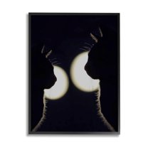 Stupell Industries Two Black Cats Silhouettes Nighttime Moonlight Animals Photograph Black Framed Art Print Wall Art, Design by Daphne Polselli