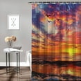 thumbnail image 2 of Orinice  Beach Shower Curtain Seagull Seaside Shower Curtain with 12 Hooks, Sunset Ocean Waves Shower Curtain Blue Sky Coastal Sun Rays Shower Curtain for Bathroom 36x72, 2 of 7