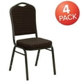 thumbnail image 2 of Flash Furniture 4 Pack HERCULES Series Crown Back Stacking Banquet Chair in Brown Patterned Fabric - Gold Vein Frame, 2 of 7