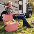thumbnail image 4 of Costway 21 QT Insulated Portable Cooler, Hard Shell Ice Chest with 2 Cup Holders Pink, 4 of 10