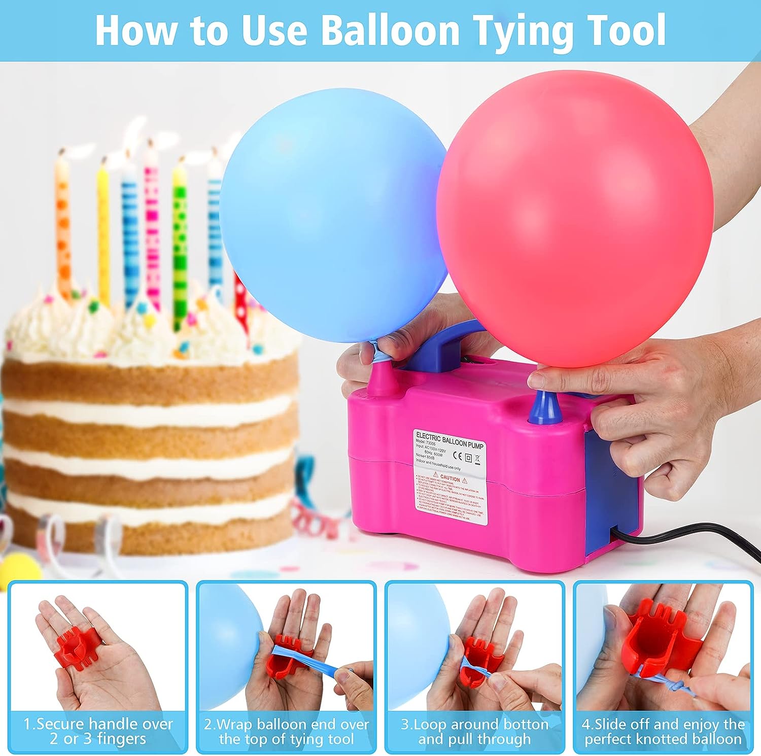 DIGITNOW Electric Balloon Pump 600W Dual Nozzle photo 3