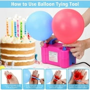 Electric Air Balloon Pump, Portable Dual Nozzle Electric Balloon Inflator for Party Wedding Decoration, 110V 600W Balloon Blower Pump Inflation