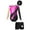 Hot Pink&Black, variant on DPOIS Kids Girls Long Sleeve Rhinestone Gymnastics Leotard Bodysuit Shorts Hair Band Gold&Black 10