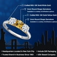 thumbnail image 2 of Gem Stone King 10K Two Tone Gold Yellow Citrine and White Moissanite Engagement Ring for Women | 1.45 Cttw | Round 5MM | Gemstone November Birthstone | Size 7, 2 of 7