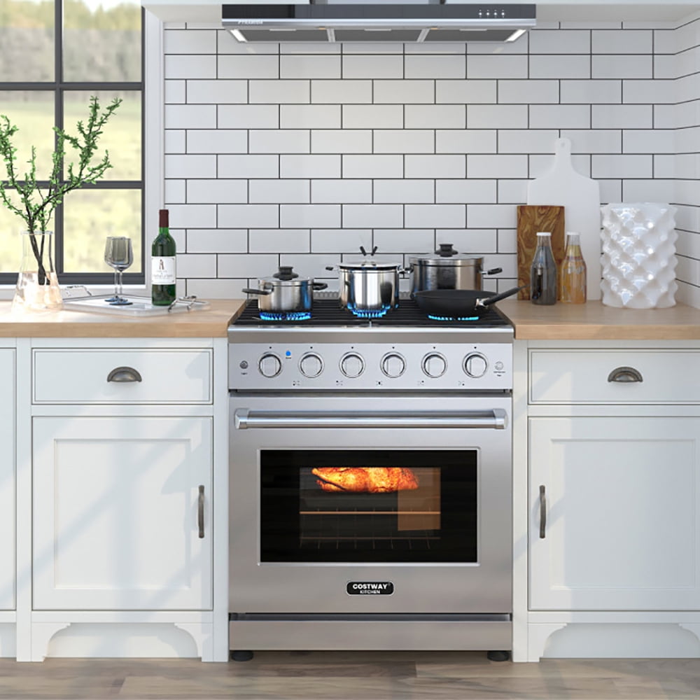 YYAo 30 Inches 120V Natural Gas Range with 5 Burners Cooktop