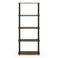 thumbnail image 3 of Furinno Rata 5-Tier Industrial Multipurpose Flat Base Shelf Display Rack with Metal Frame, Wide, Americano, 3 of 5