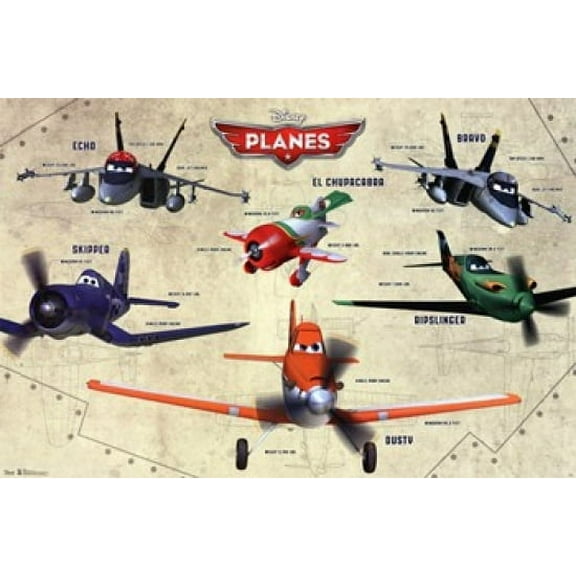 Disney Planes - Group Laminated Poster Print (36 x 24)