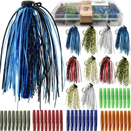 Ned Rig Jig Heads Soft Plastic Worms Fishing Lures Kit 60/50/10 Pcs Weedless Skirted Mushroom Rigs Jighead Hooks Stick Baits Bass For Freshwater Saltwater