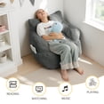 thumbnail image 5 of BYBYME Kids Bean Bag Chair,Soft Memory Foam Bean Bag Chair with Pocket for Toddlers,Lazy Sofa Lounger for Gaming,Reading,Dark Grey, 5 of 6