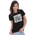 thumbnail image 4 of Extra Gluten Please Foodie Love Carbs Womens Fitted Plus Size Graphic Tee Brisco Brands 2X, 4 of 5