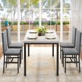 thumbnail image 3 of LTTROMAT 5 Piece Dining Table Set, Kitchen Table Set for 4, Modern Faux Marble Tabletop and 4 Velvet Upholstered Dining Chairs, Compact Kitchen Table Set for Home, White & Grey, 3 of 9