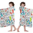 thumbnail image 4 of Colorful Sports Items Pattern Hooded Bath Towel，60"x35" for Ages 3 To 12 Kids, Quick Dry Lightweight Soft Microfiber Hood Beach Towel Cover Up for Kids, 4 of 7
