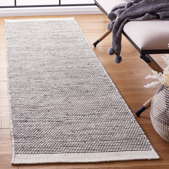 Safavieh Natura Mellony Solid Runner Rug, Black/Ivory, 2'3" x 8'