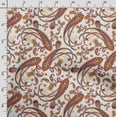 thumbnail image 3 of Soimoi Asian Paisley Print,Cotton Cambric, Quilting Fabric Sold by The Yard 42 Inch Wide, Medium Weight Cotton Fabric, SewingSupplies,White & Orange, 3 of 5