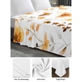 thumbnail image 6 of Orange Floral Spring King Size Flat Sheet, Wrinkleproof & Fadeproof Cooling Flat Bed Sheet Only, Butterfly Botanical Summer Breathable Soft Bedding Top Sheets 105 x 98 Inches, 6 of 8