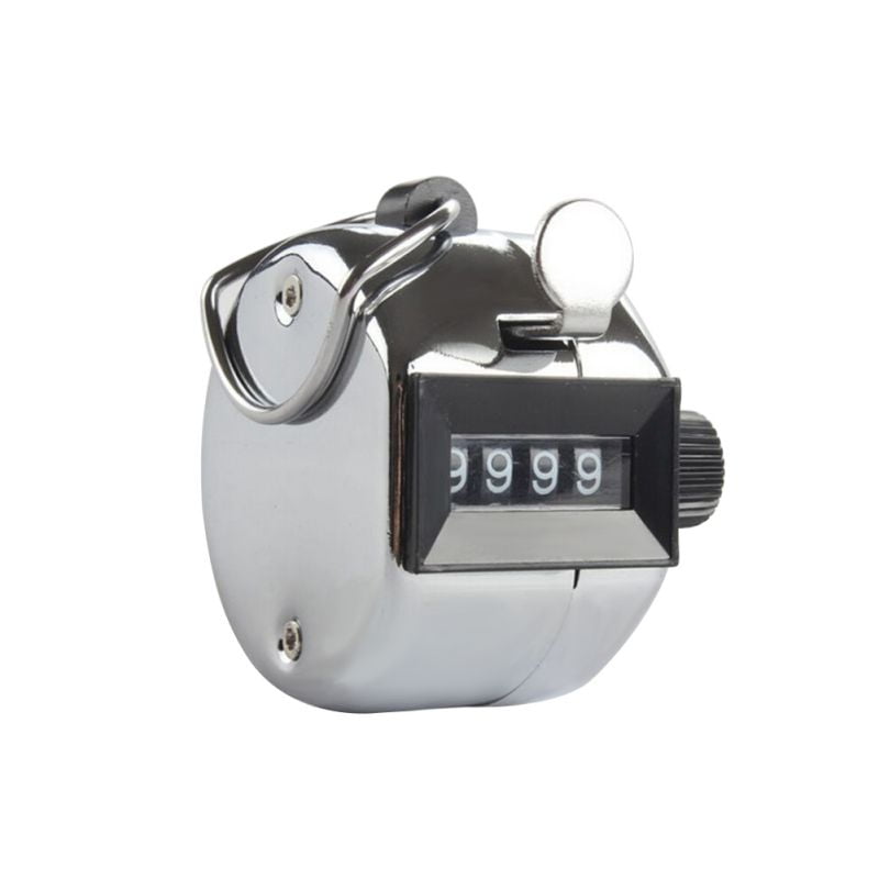 Counter Tally,Mechanical Counter Metal Manual Clicker 4‑Digit 5 Units Stainless Steel Tally Hardware Tools 