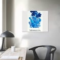 thumbnail image 4 of Orinice  Matisse Navy Blue Leaf Canvas Wall Art Print  Minimalist Flower Market Painting Picture Abstract Aesthetic Wall Decor Painting Living Room Bedroom Bathroom 16x12in, 4 of 6