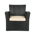 thumbnail image 4 of 4-Piece Conversation Outdoor Patio Sofa Set with Cushions, Black/Beige, 4 of 13
