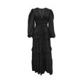 thumbnail image 6 of ZHOGXU Fashion Womens A Line Midi Dresses Solid Color V Neck Long Sleeve Regular Fit Office Daily Wear, 6 of 6