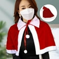 thumbnail image 1 of Capa de rojo, mantón de vestir para adultos con bolas de felpa con cordones, capa de Navidad, para fiesta, cosplay, disfraces de con sombrero Hugo capa capa, 1 of 10