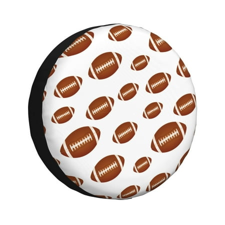 Spare Tire Cover bright brown American football Wheel Cover Tire Covers for Trailers Car Truck Camper Universal Tire Covering Fits Diameter 16 inch