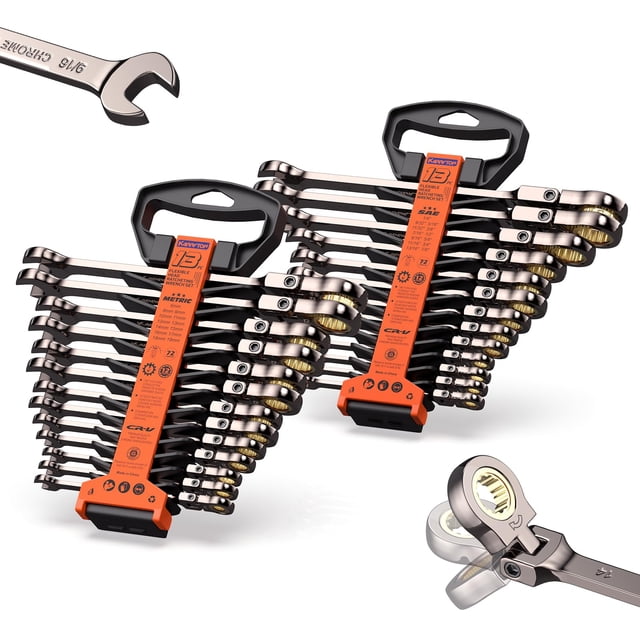 Juego de llaves de trinquete KARRYTON con cabezal flexible de 26 piezas y 72 dientes