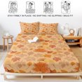 thumbnail image 5 of Queen Size Fitted Sheet Set - Autumn Maple Leaves 3 Piece Bedding Sets 16" Deep Pocket Fitted Sheet with 2 Pillowcases, Vintage Orange Falling Leaf Plants Brushed Microfiber Hotel Luxury Bed Sheets, 5 of 9