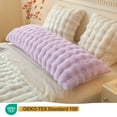 thumbnail image 3 of LIFEREVO Fluffy Faux Rabbit Fur Body Pillow Cover, Cozy Light Purple Bubble Shaggy Plush Bed Body Pillowcase with Zipper, Long 20"x54" Fuzzy Furry Pillow Case for Bedroom Home Decoration, Lavender, 3 of 7