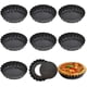 thumbnail image 1 of Molde para tartaletas de 10 cm, mini molde para tartaletas de 8 piezas, molde para quiche reutilizable, moldes para tartas con fondo elevable para hornear pasteles y postres, 1 of 5