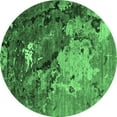 thumbnail image 1 of Ahgly Company Indoor Round Oriental Emerald Green Industrial Area Rugs, 4' Round, 1 of 4