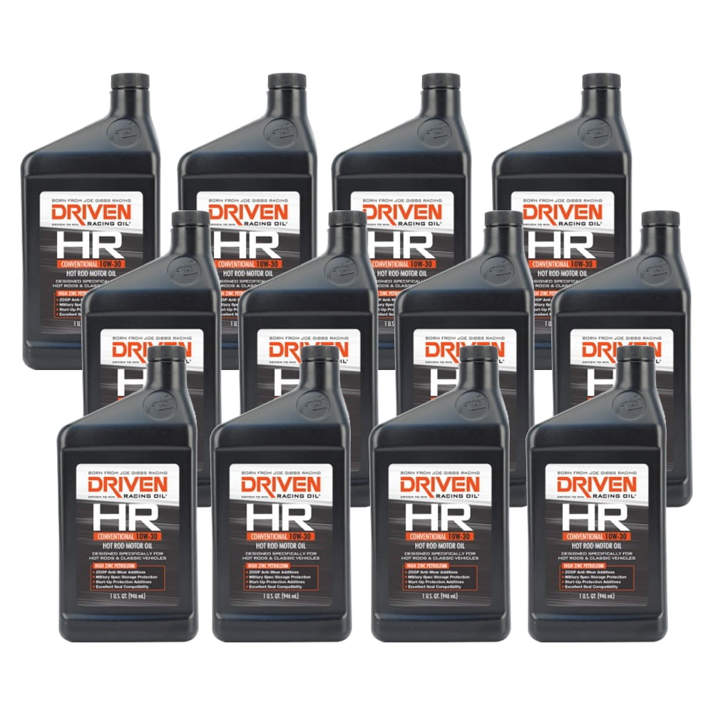 Driven Racing Oil 02007 HR2 Conventional 10W30 Motor Oil, 12 Quarts