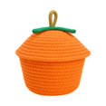 thumbnail image 1 of Cesta de almacenamiento tejida con tapa, contenedor para artículos diversos, práctica y portátil, ideal para regalar. 18cmx18cmx18cm, 1 of 9