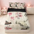 thumbnail image 2 of Erosebridal Vintage Cowboy Boots Zipper Twin Comforter Sets with Fitted Sheet and 2 Pillowcases, Pink Floral Blossom Zipper Bedding Set, Black Reversible, 2 of 7