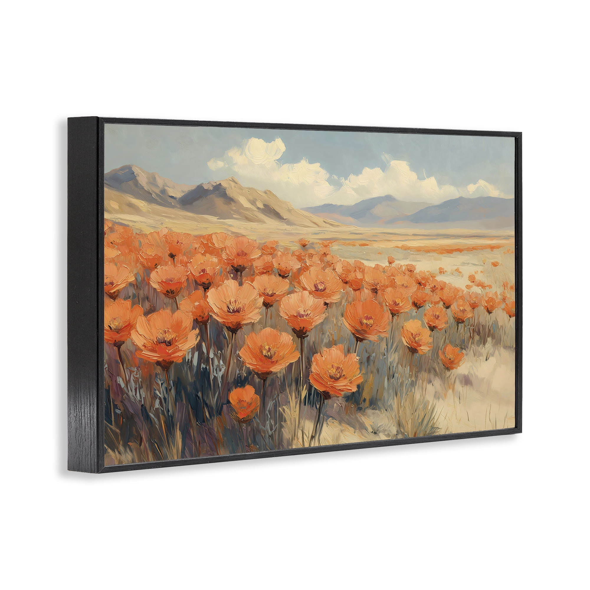Stupell Industries Desert Poppies in Valley Black Framed Giclee Art, design by Gina Kelly