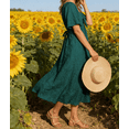 thumbnail image 5 of Summer Dress for Women Womens Spring Dresses 2026 Casual Short Sleeve V Neck Drawstring Wedding Guest Maxi Dresses Boho Beach Long Dress, 5 of 7