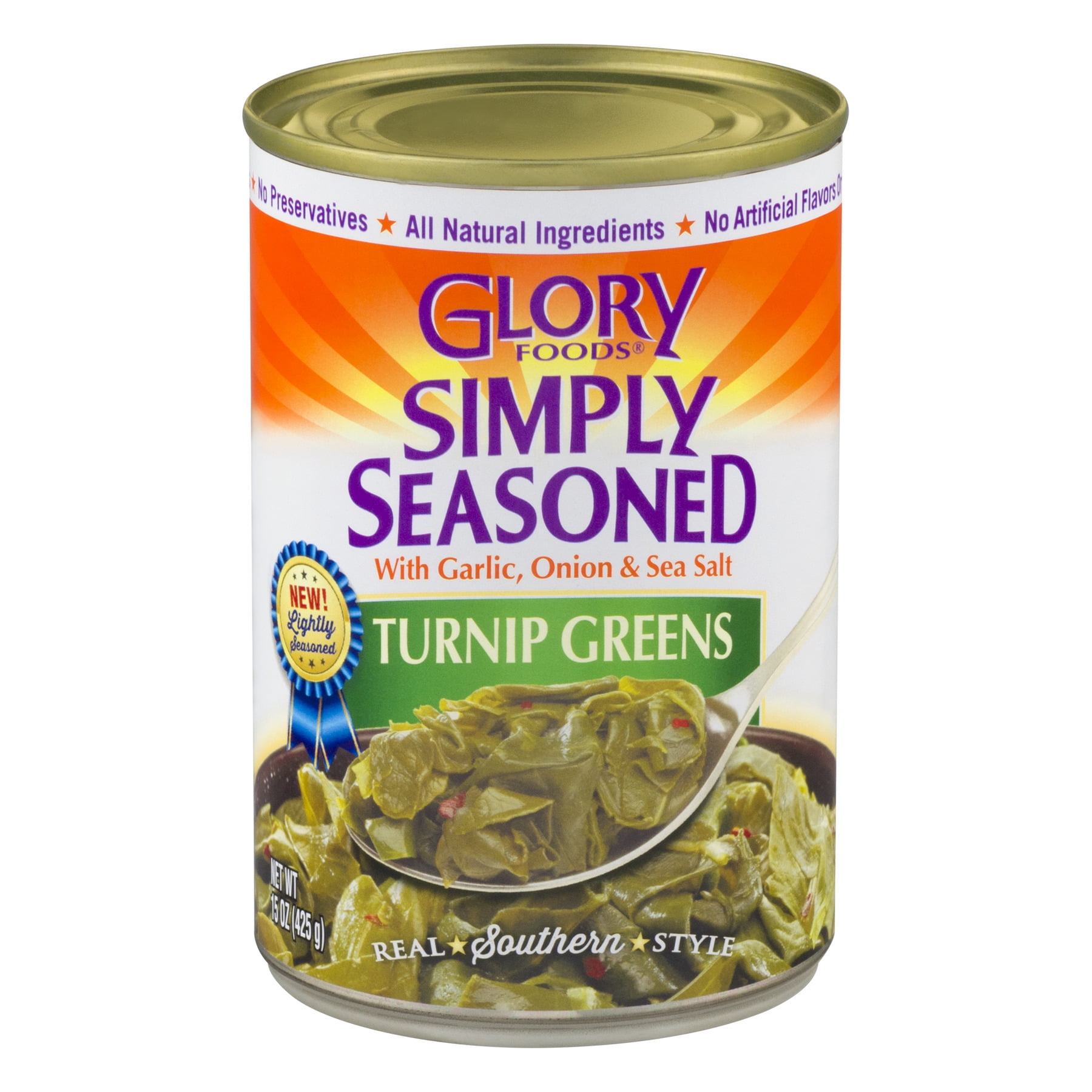 Glory Foods Sensibly Seasoned Turnip Greens, 14.5 Oz