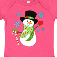 thumbnail image 4 of Inktastic Christmas Snowman in Top Hat with Candy Cane Boys or Girls Baby Bodysuit, 4 of 5