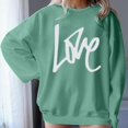 thumbnail image 4 of Tisuna Oversized Crewneck Sweatshirt For Women Love Letter Print Long Sleeve Pullover Tops Fashion Comfortable Ladies Valentine'S Loose Fit Outfits Green Size Xl, 4 of 5